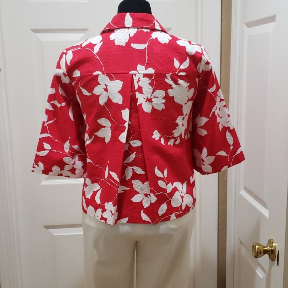 Red & White Floral Jacket - Picture 3 of 5